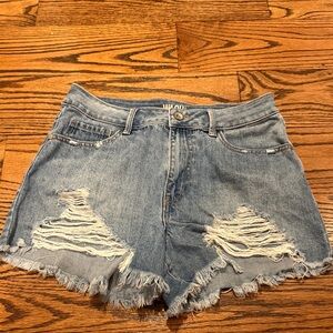 Rewash Blue Distressed Jean Shorts